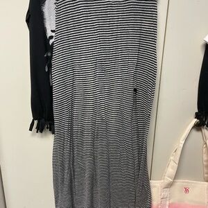 Adam Levine Collection Gray and White Striped Top